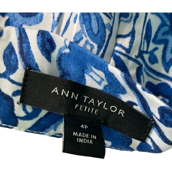 NWT ANN TAYLOR LOFT FAUX WRAP VIBRANT BLUE & WHITE SKIRT - Picture 16 of 16